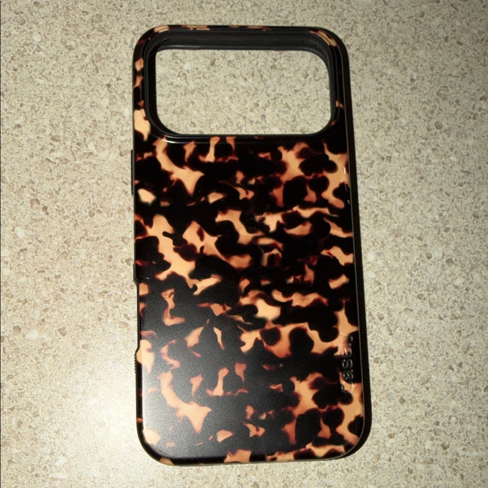 iPhone 17 Pro Max Tortoiseshell Print Phone Case - Brown & Black